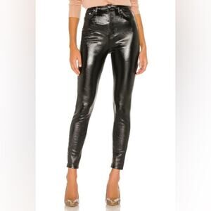Free People We The Free Phoenix Coated Skinny Jean in Liquid Black